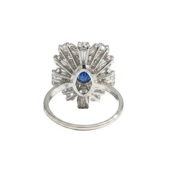 Bague Cocktail en or blanc, saphir et diamants - Castafiore