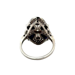 Bague Cocktail en or blanc, saphirs et diamants - Castafiore