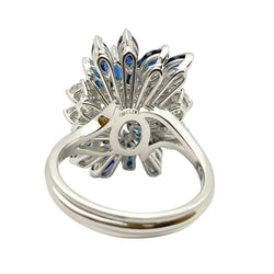 Bague Cocktail en or blanc, saphirs et diamants - Castafiore