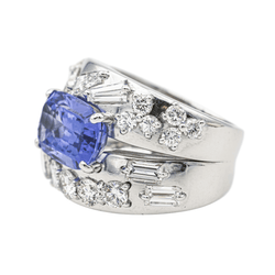 Bague Cocktail en or blanc, tanzanite et dia - Castafiore