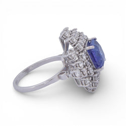 Bague Cocktail en or blanc, tanzanite et diamants - Castafiore