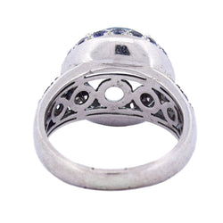 Bague Cocktail en or blanc, topaze, saphirs et diamants - Castafiore
