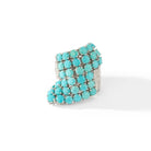 Bague Cocktail en or blanc, turquoise et diamant - Castafiore