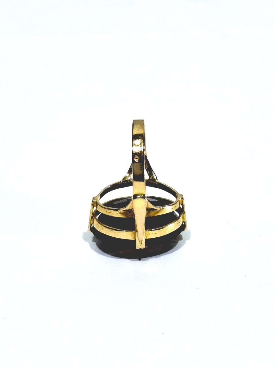 Bague Cocktail en or champagne et grenat - Castafiore