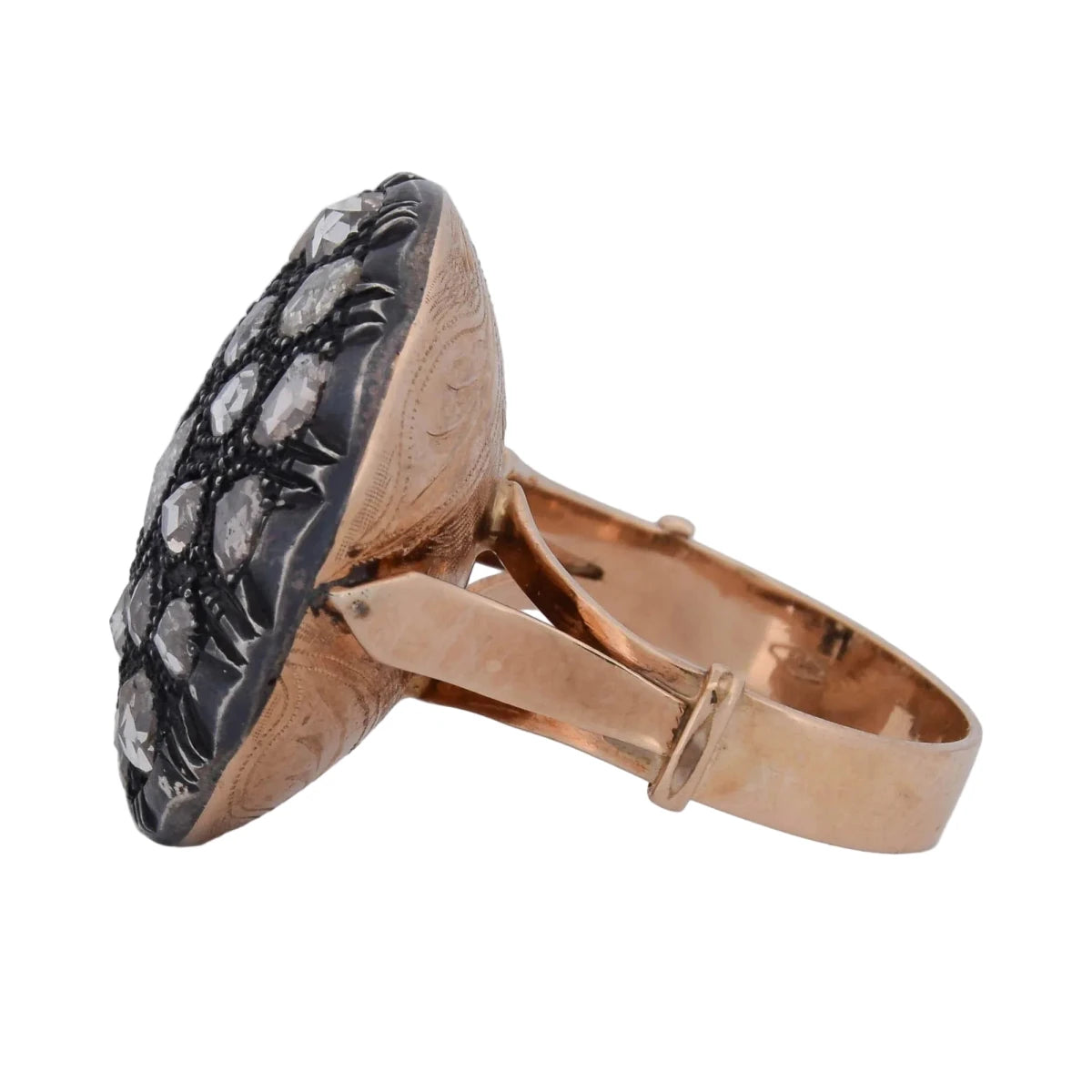 Bague Cocktail en or jaune, argent et diamants - Castafiore