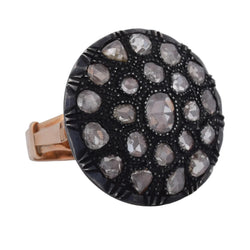 Bague Cocktail en or jaune, argent et diamants - Castafiore