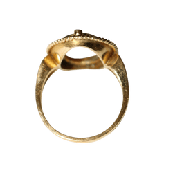 Bague Cocktail en or jaune, camée et pierres blanches - Castafiore