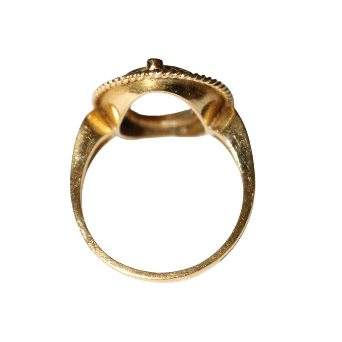 Bague Cocktail en or jaune, camée et pierres blanches - Castafiore