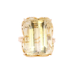 Bague Cocktail en or jaune citrine - Castafiore