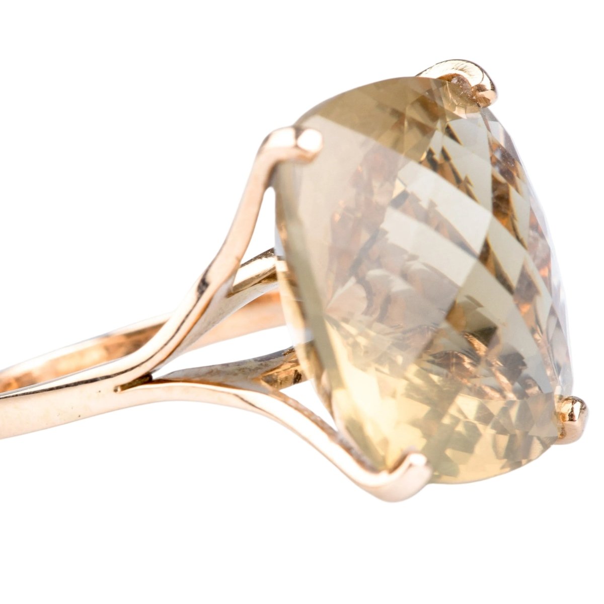 Bague cocktail en or jaune citrine - Castafiore