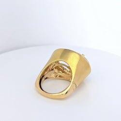 Bague cocktail en or jaune diamants et topaze - Castafiore