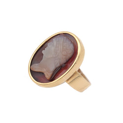 Bague Cocktail en or jaune et agate - Castafiore