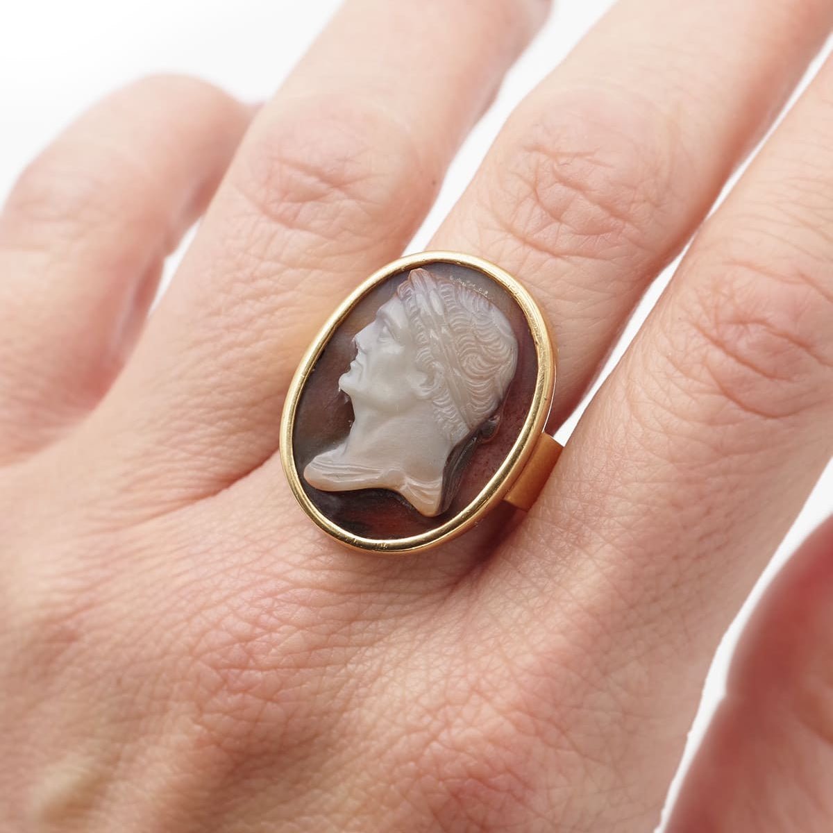 Bague Cocktail en or jaune et agate - Castafiore