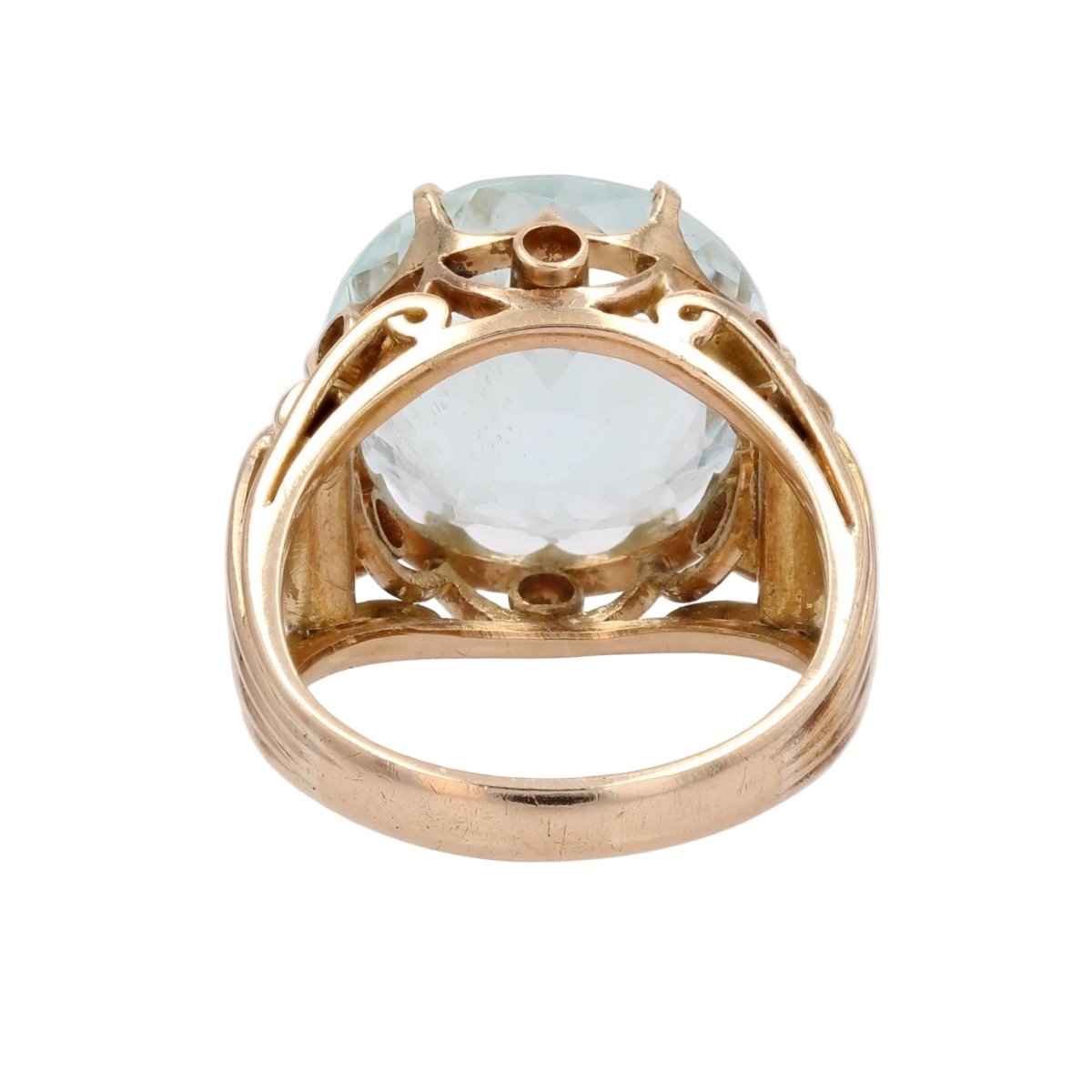 Bague Cocktail en or jaune et aigue - marine - Castafiore