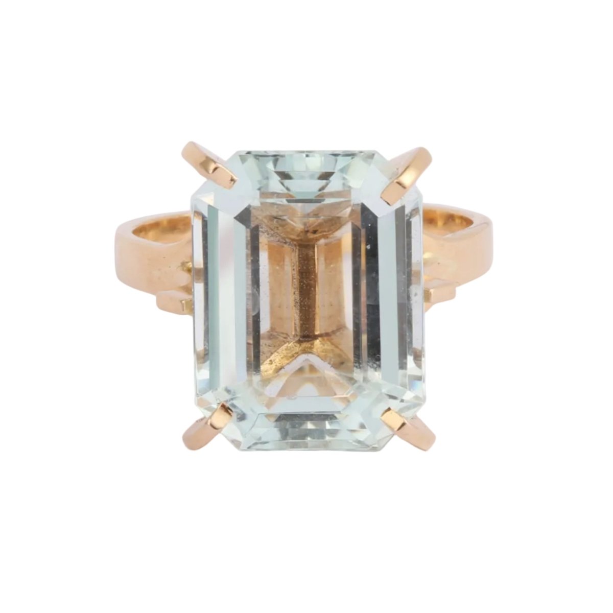 Bague Cocktail en or jaune et aigue - marine - Castafiore