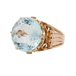 Bague Cocktail en or jaune et aigue - marine - Castafiore