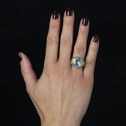 Bague Cocktail en or jaune et aigue - marine - Castafiore