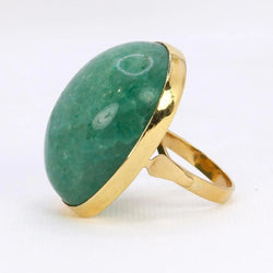 Bague Cocktail en or jaune et amazonite - Castafiore