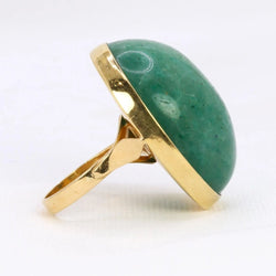 Bague Cocktail en or jaune et amazonite - Castafiore