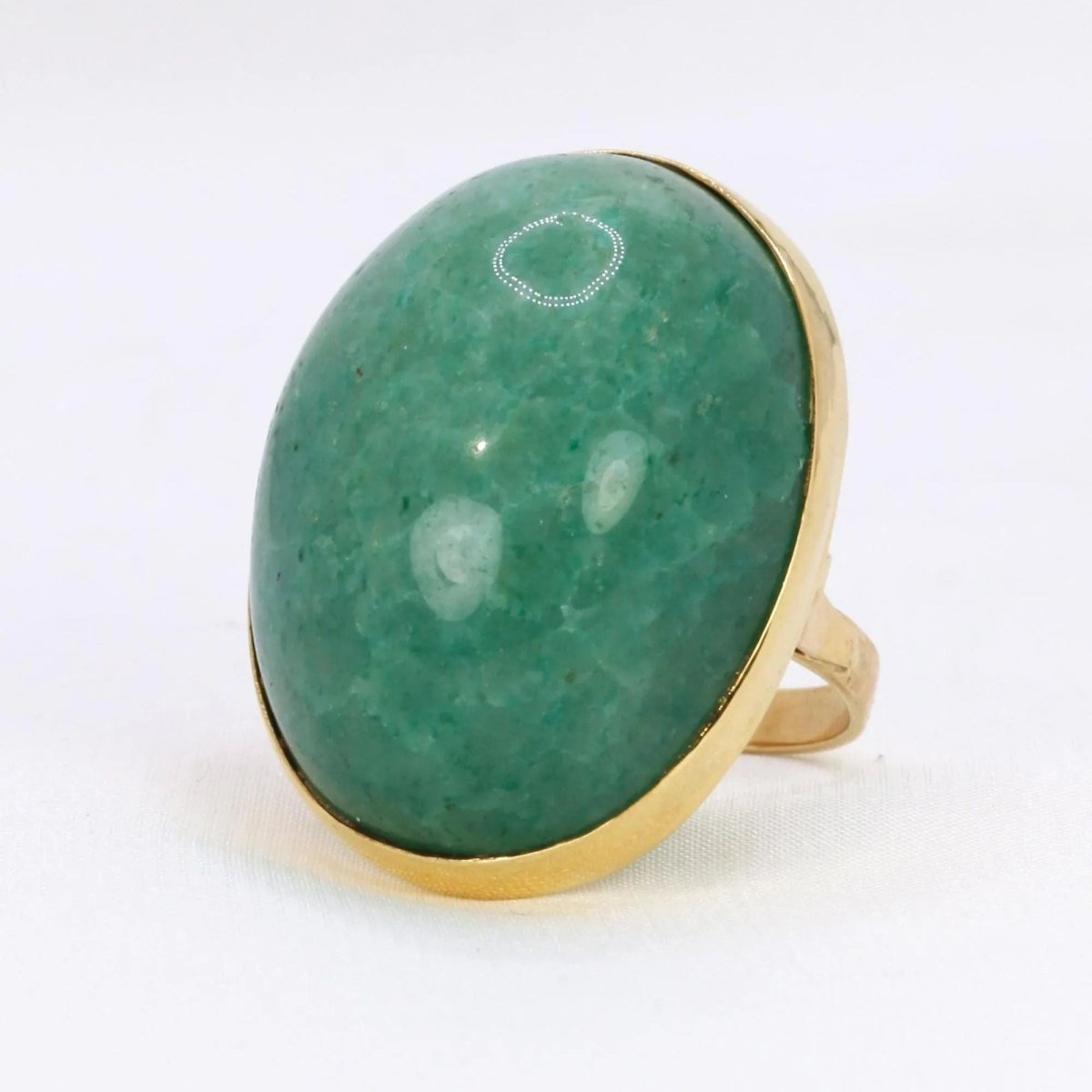 Bague Cocktail en or jaune et amazonite - Castafiore