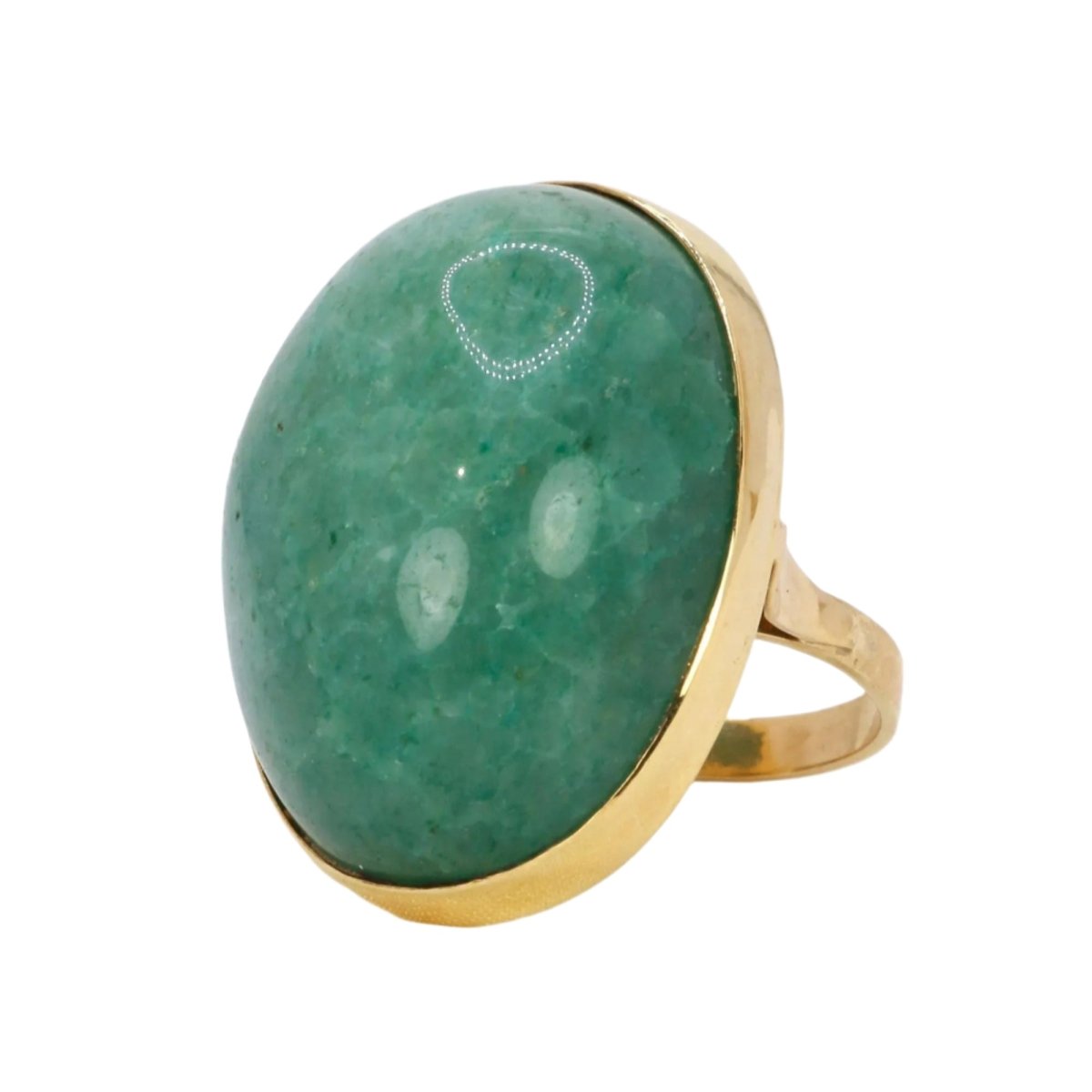 Bague Cocktail en or jaune et amazonite - Castafiore