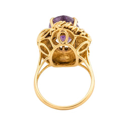Bague Cocktail en or jaune et améthyste - Castafiore