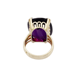 Bague Cocktail en or jaune et améthyste - Castafiore