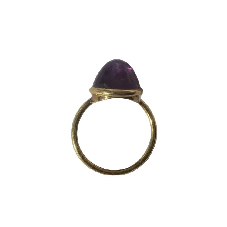Bague Cocktail en or jaune et améthyste - Castafiore