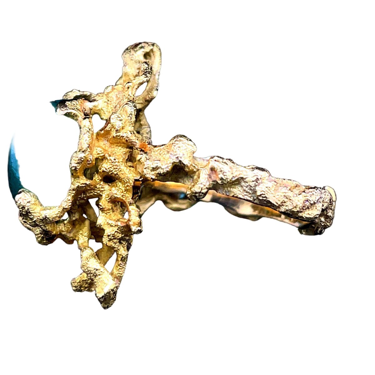 Bague Cocktail en or jaune et aventurine - Castafiore