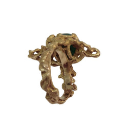 Bague Cocktail en or jaune et aventurine - Castafiore