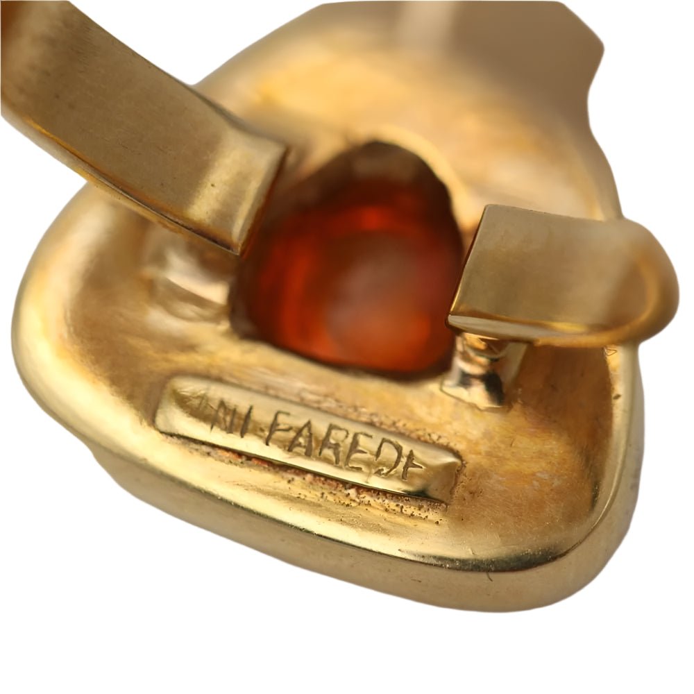 Bague Cocktail en or jaune et Cabouchon Citrine - Castafiore