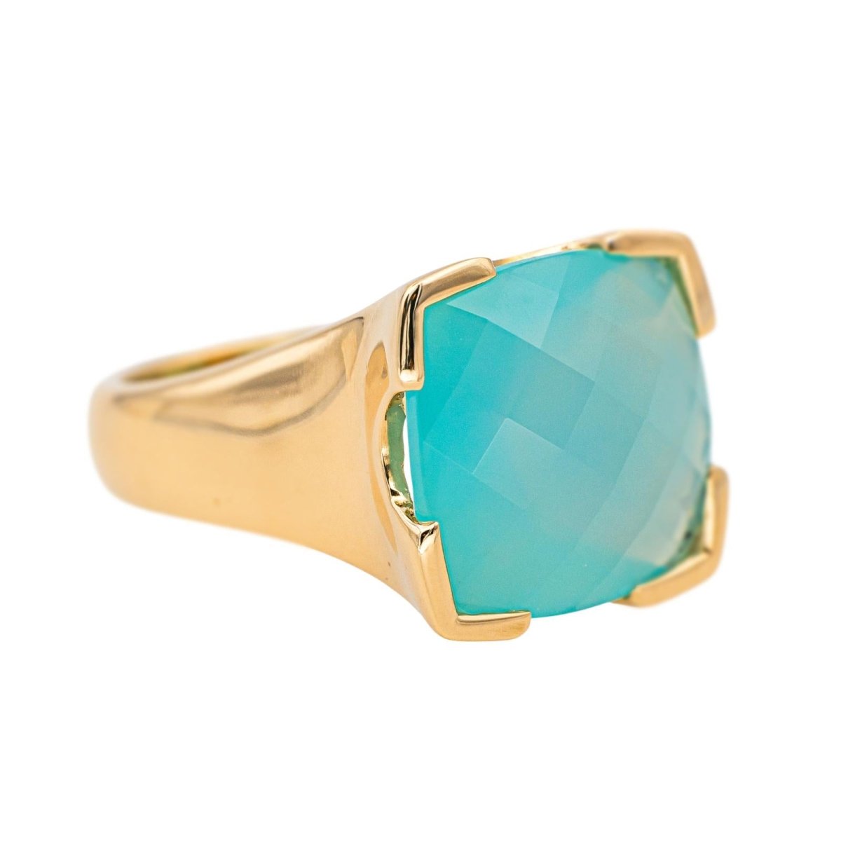 Bague Cocktail en or jaune et calcédoine - Castafiore