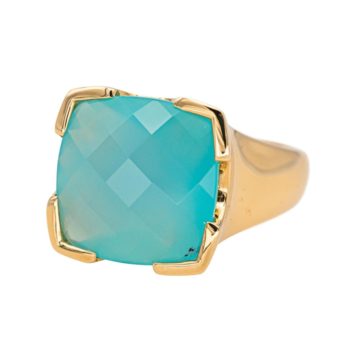 Bague Cocktail en or jaune et calcédoine - Castafiore