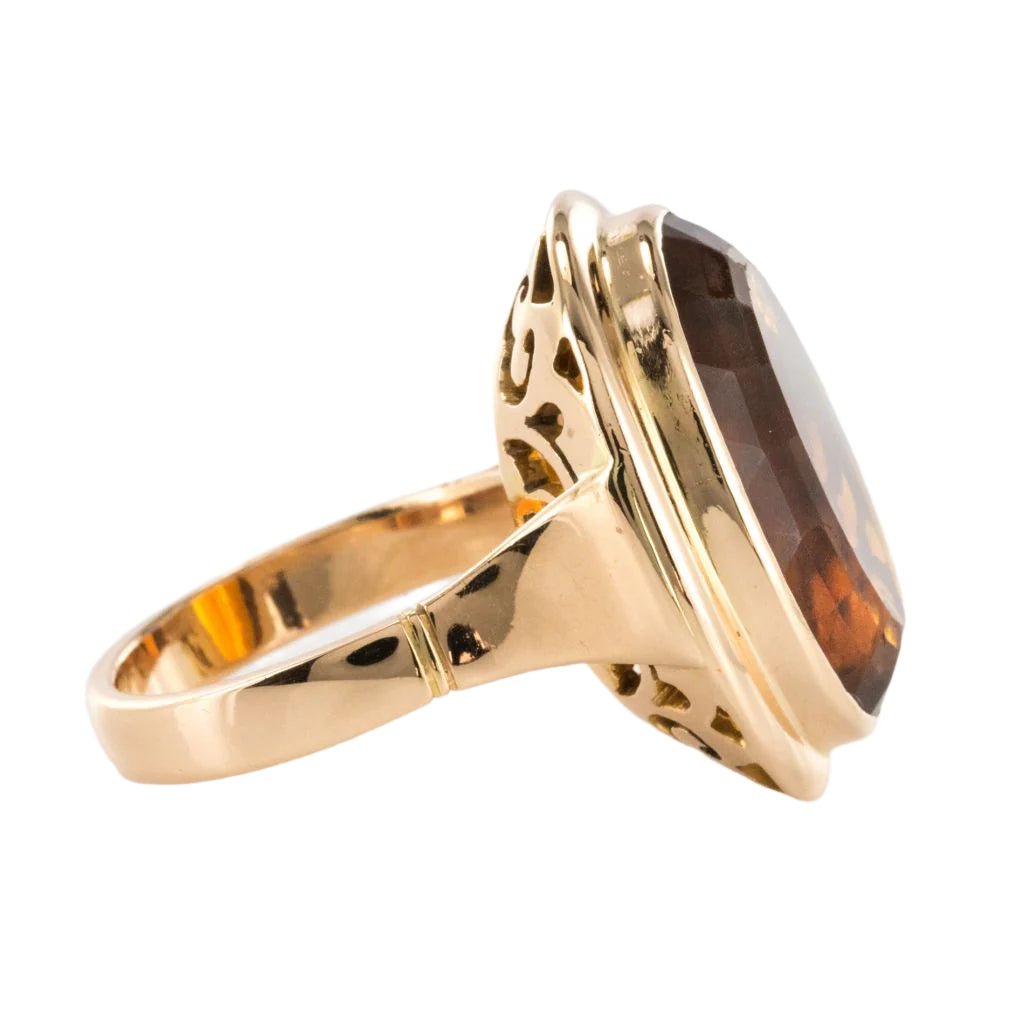 Bague Cocktail en or jaune et citrine - Castafiore