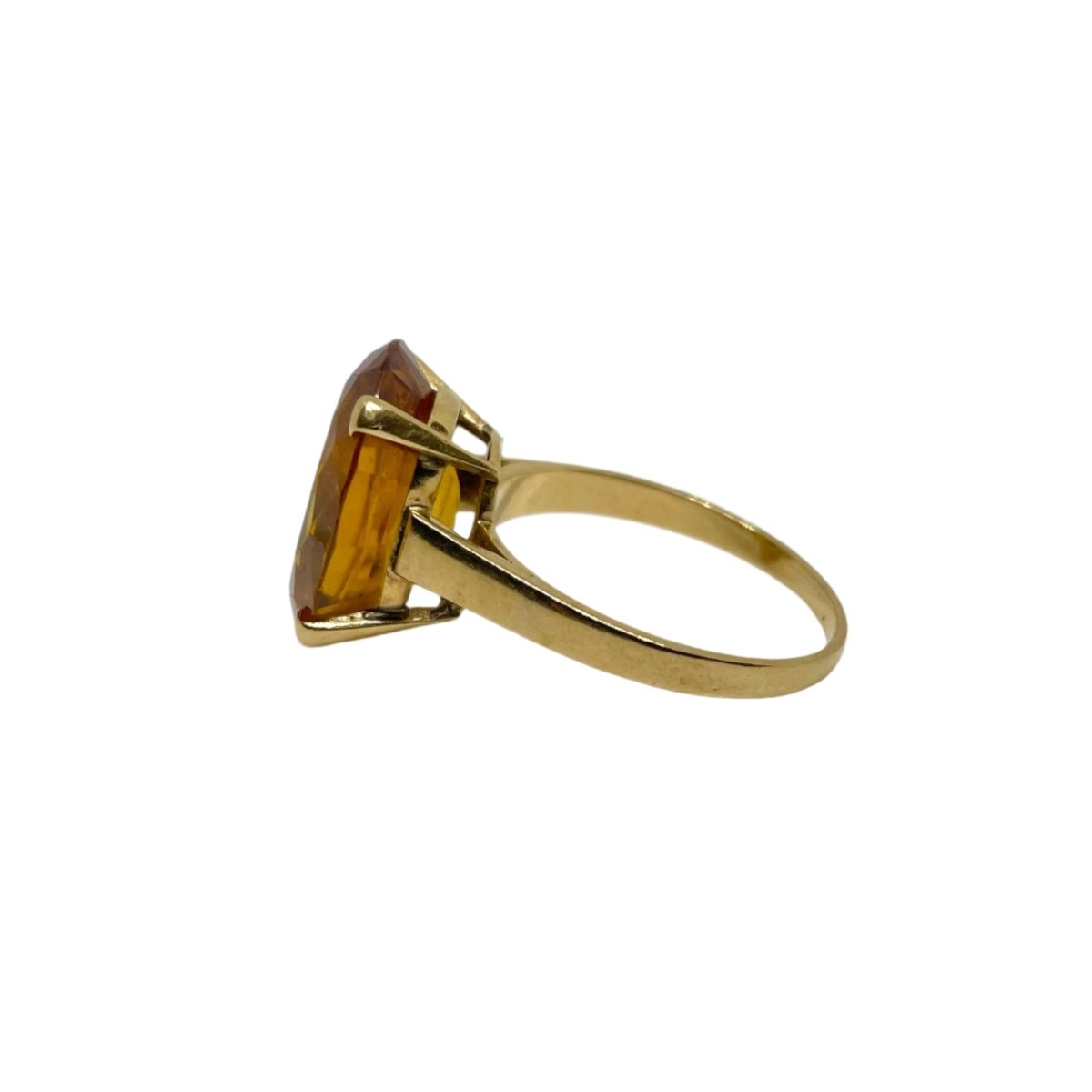 Bague cocktail en or jaune et citrine - Castafiore