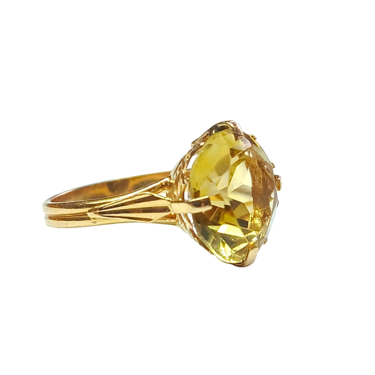 Bague Cocktail en or jaune et citrine - Castafiore
