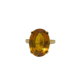 Bague cocktail en or jaune et citrine - Castafiore