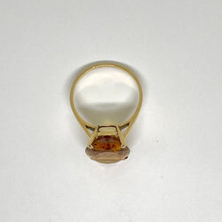 Bague cocktail en or jaune et citrine - Castafiore