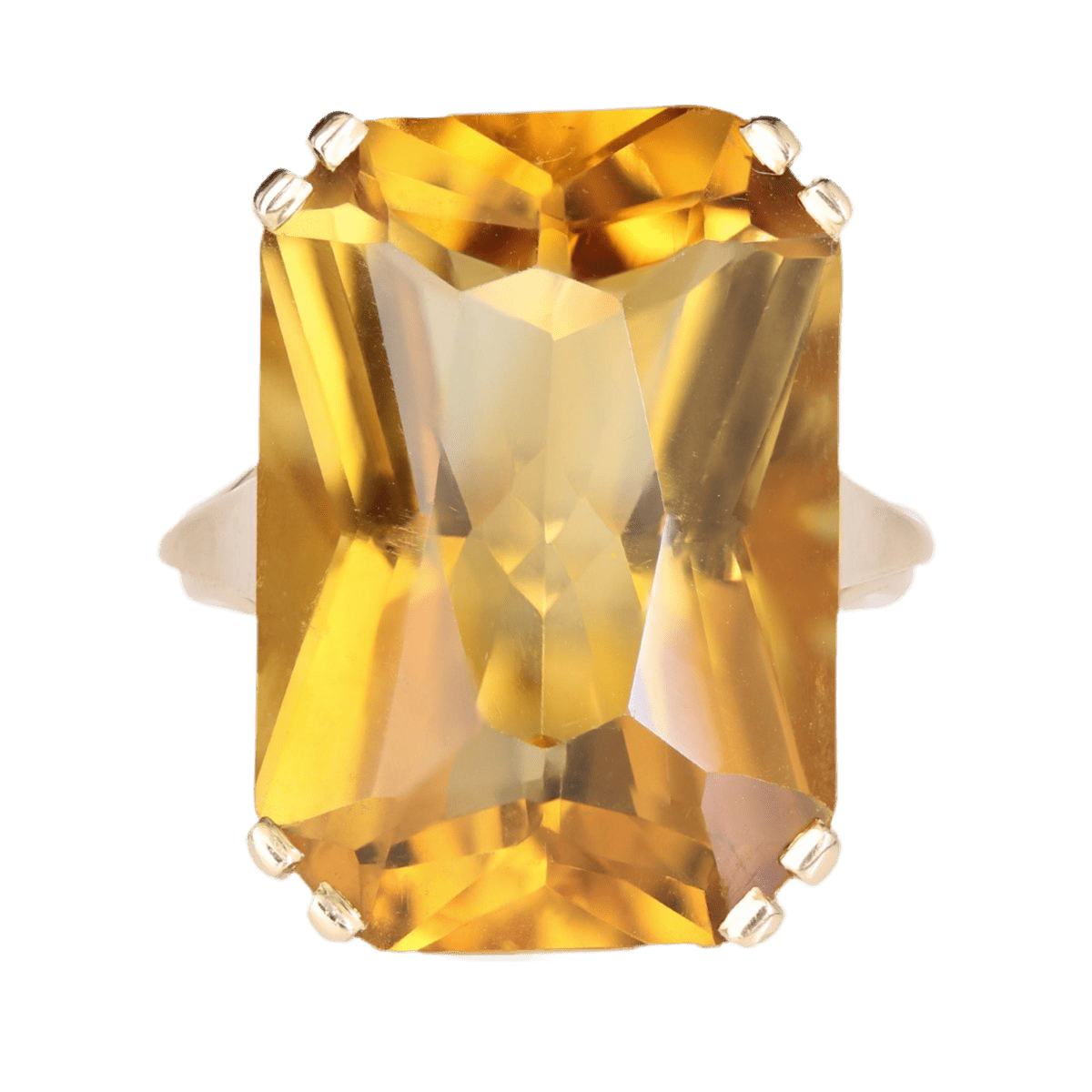 Bague Cocktail en or jaune et citrine - Castafiore