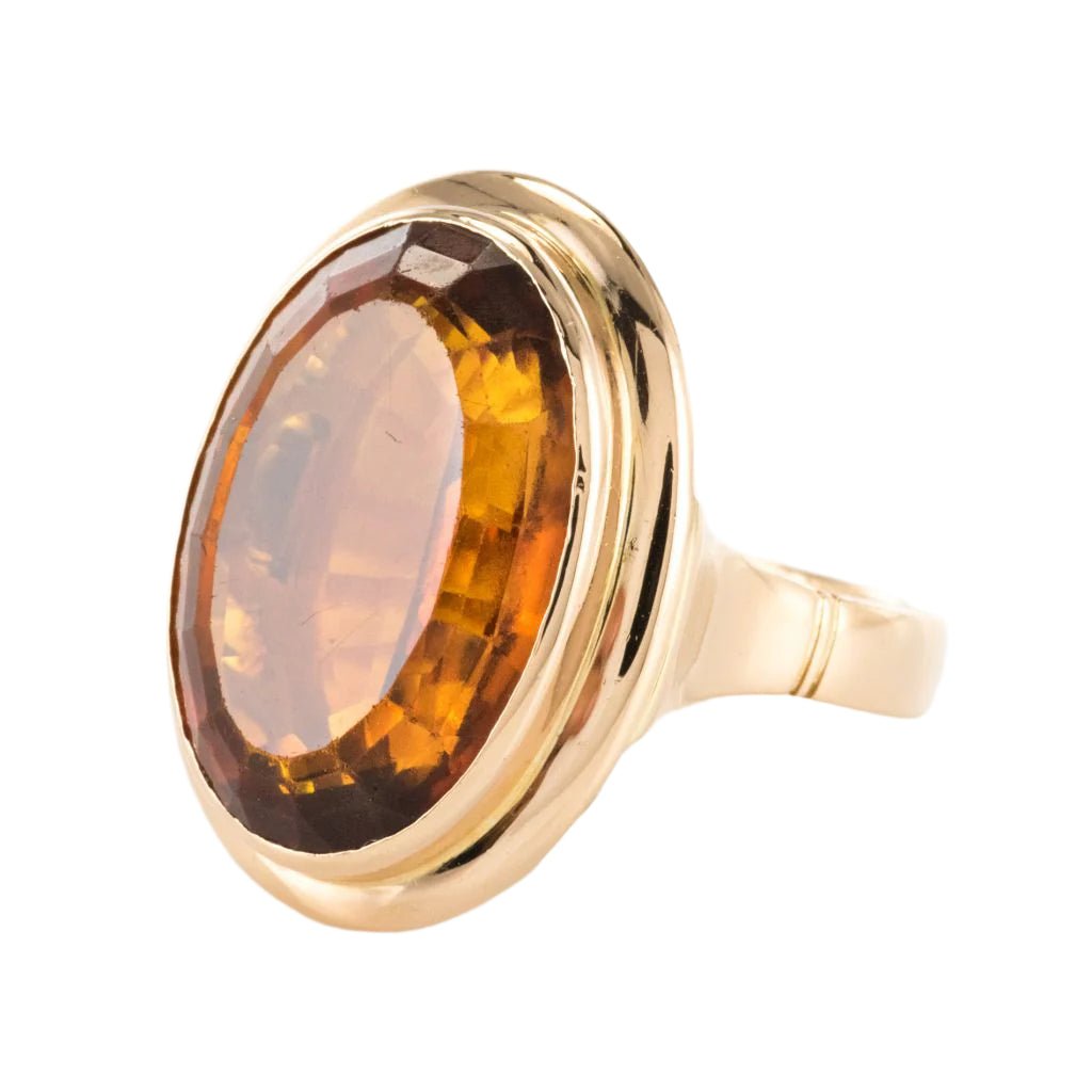 Bague Cocktail en or jaune et citrine - Castafiore