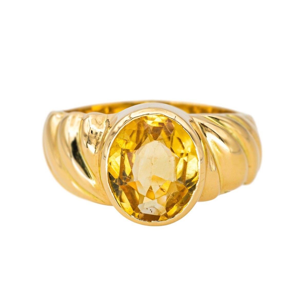 Bague Cocktail en or jaune et citrine - Castafiore