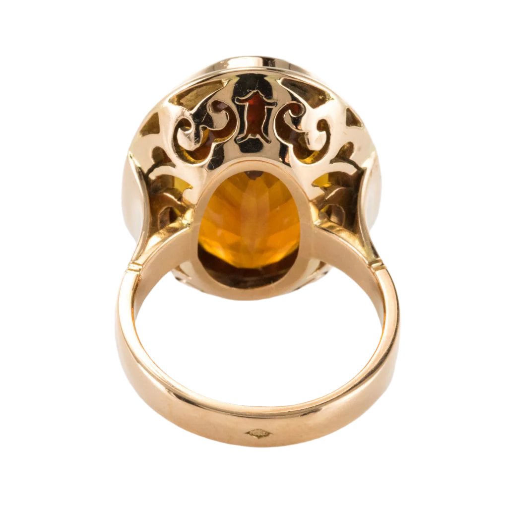 Bague Cocktail en or jaune et citrine - Castafiore
