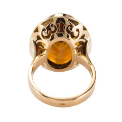 Bague Cocktail en or jaune et citrine - Castafiore