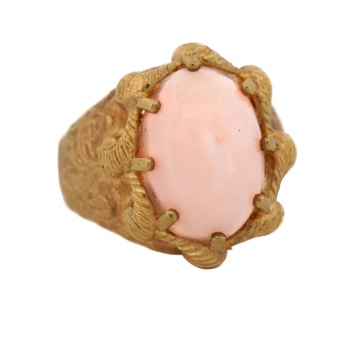 Bague Cocktail en or jaune et corail - Castafiore