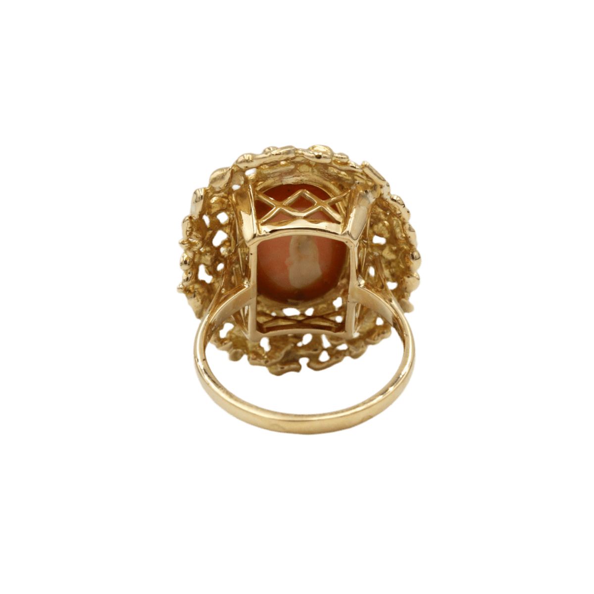 Bague Cocktail en or jaune et corail - Castafiore