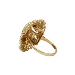 Bague Cocktail en or jaune et corail - Castafiore