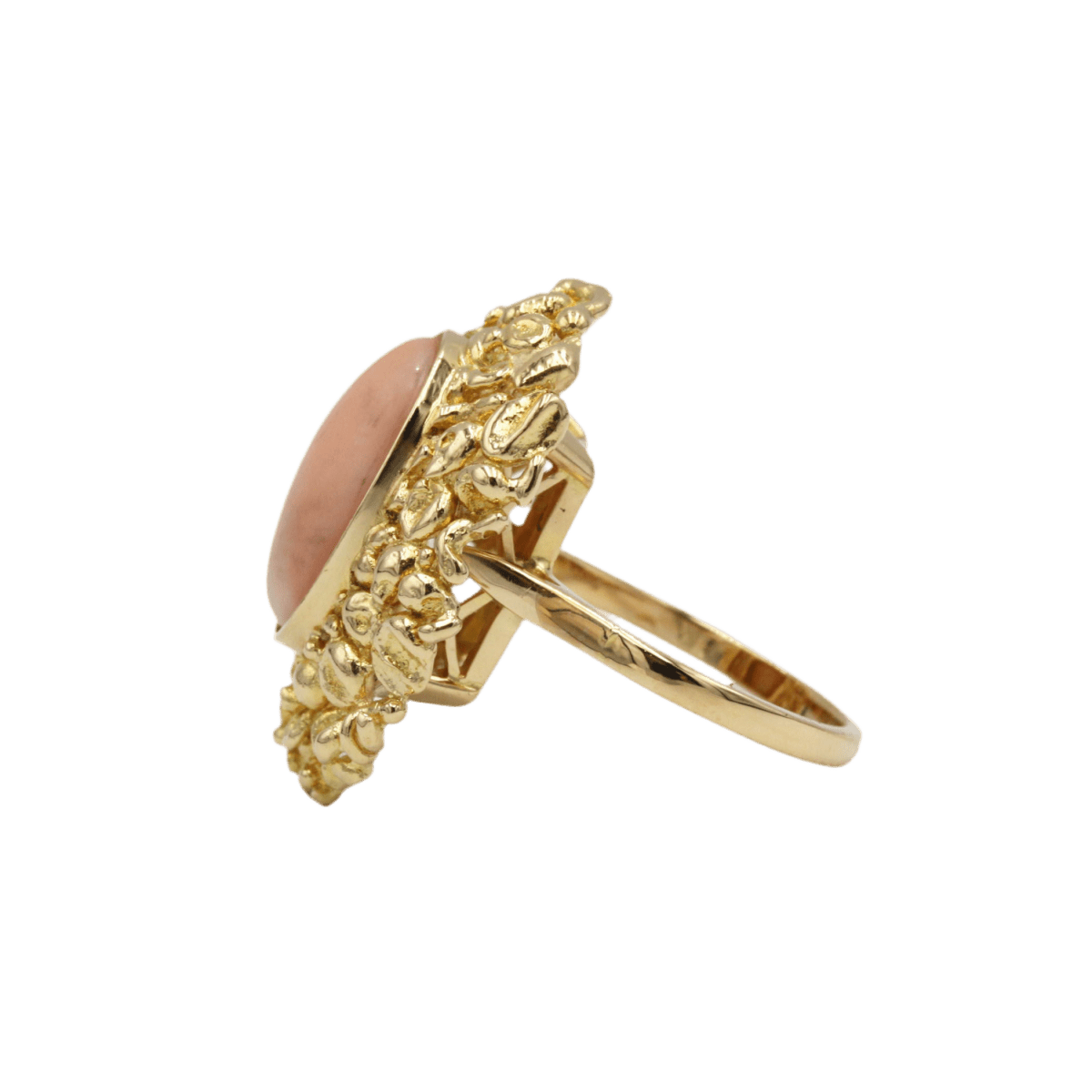 Bague Cocktail en or jaune et corail - Castafiore