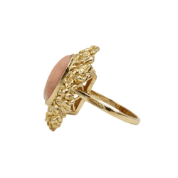 Bague Cocktail en or jaune et corail - Castafiore