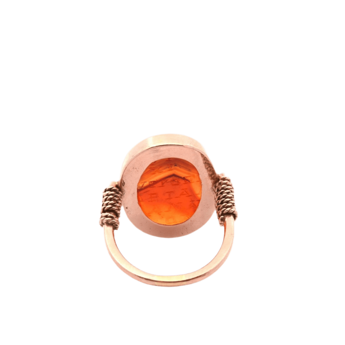 Bague Cocktail en or jaune et cornaline - Castafiore