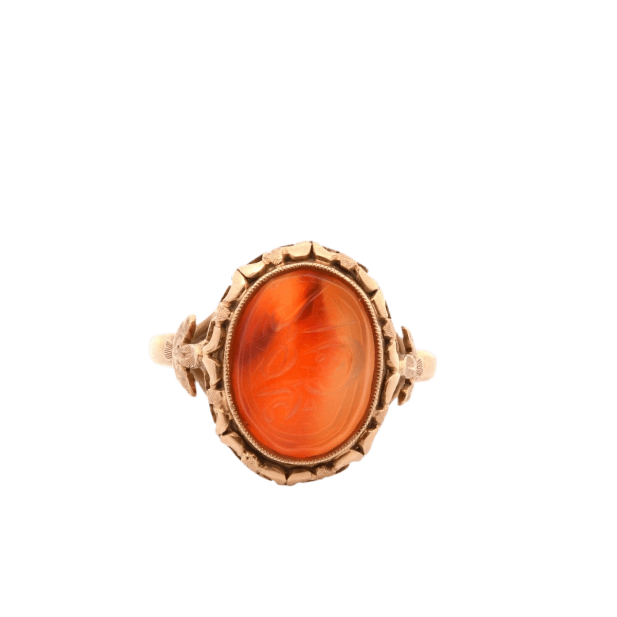 Bague Cocktail en or jaune et cornaline - Castafiore